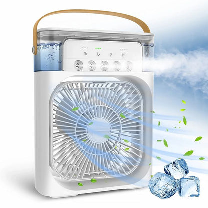 Portable Mini Air Conditioner Fan with Mist, Night Light & Timer – USB Cooling Fan